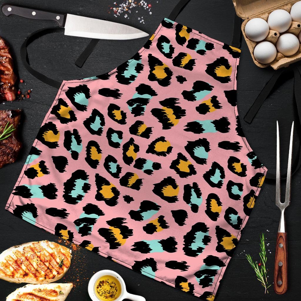 Pink Cheetah Print Men's Apron-grizzshop