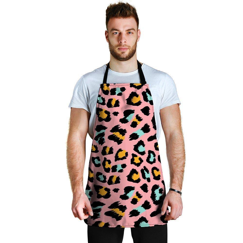 Pink Cheetah Print Men's Apron-grizzshop