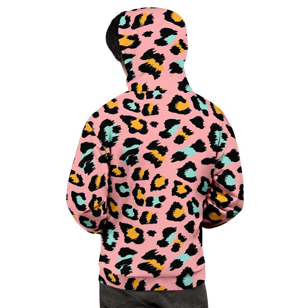 Pink Cheetah Print Men's Hoodie-grizzshop