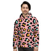 Pink Cheetah Print Men's Hoodie-grizzshop