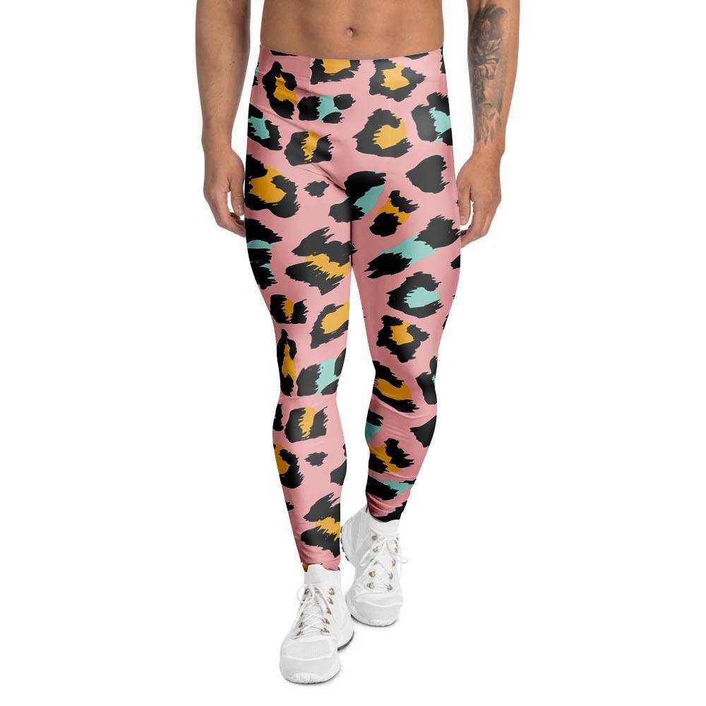 Pink Cheetah Print Men's Leggings-grizzshop