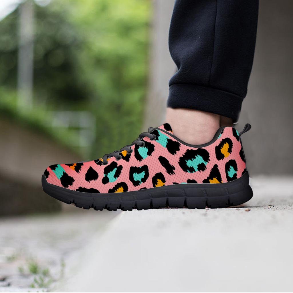 Pink Cheetah Print Men's Sneakers-grizzshop