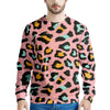 Pink Cheetah Print Men's Sweatshirt-grizzshop