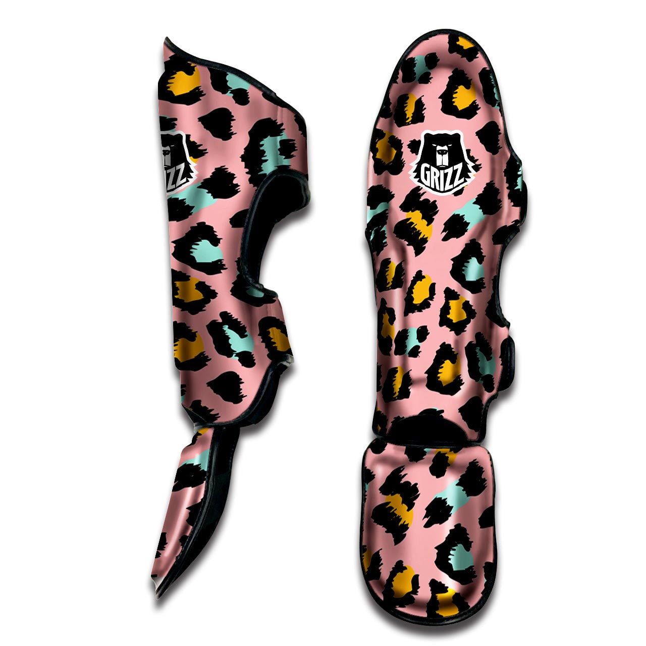 Pink Cheetah Print Muay Thai Shin Guard-grizzshop