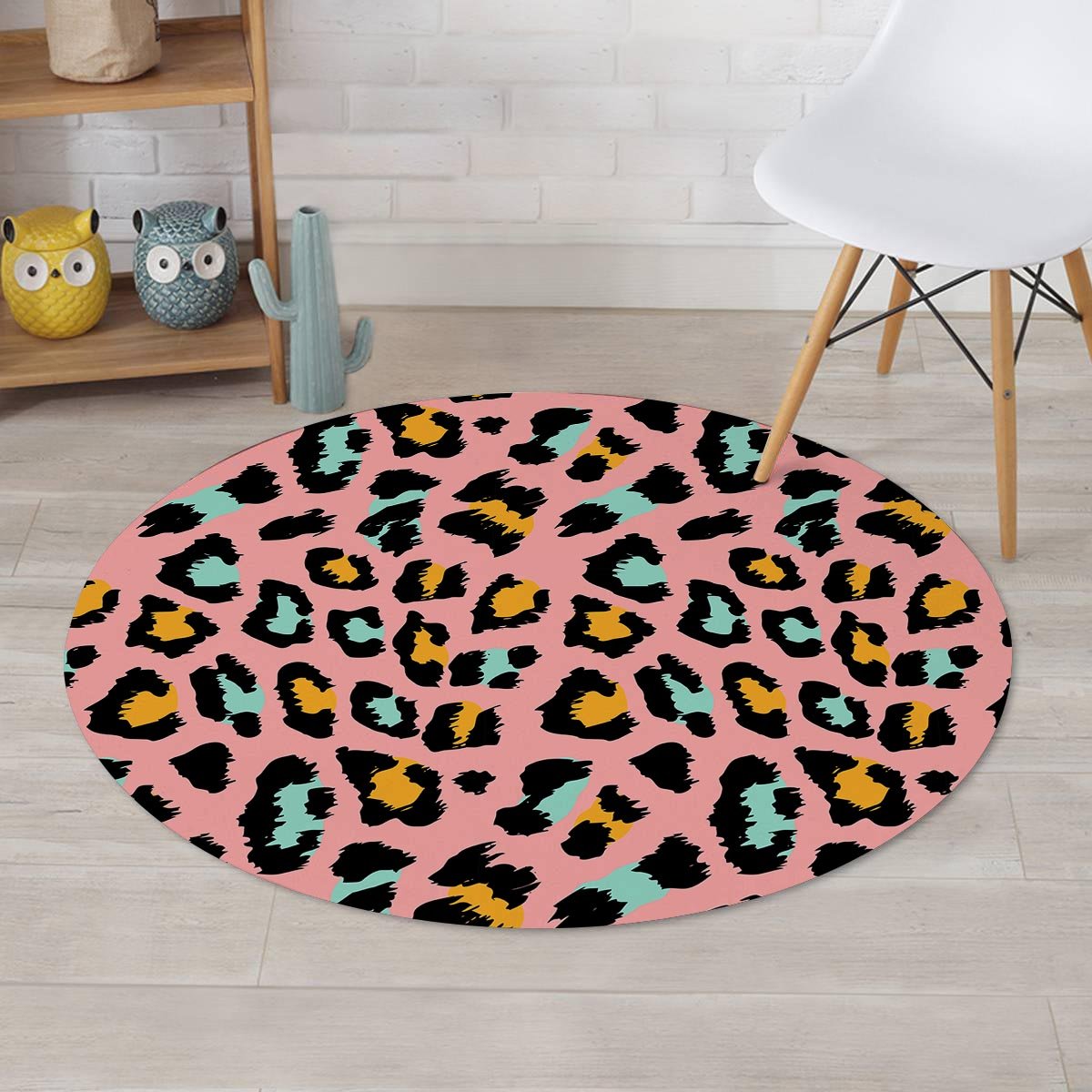 Pink Cheetah Print Round Rug-grizzshop