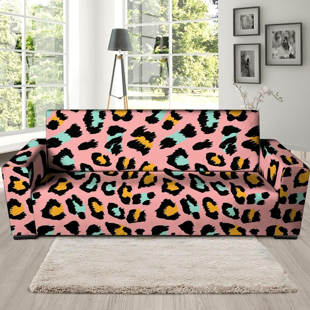 Pink Cheetah Print Sofa Cover-grizzshop