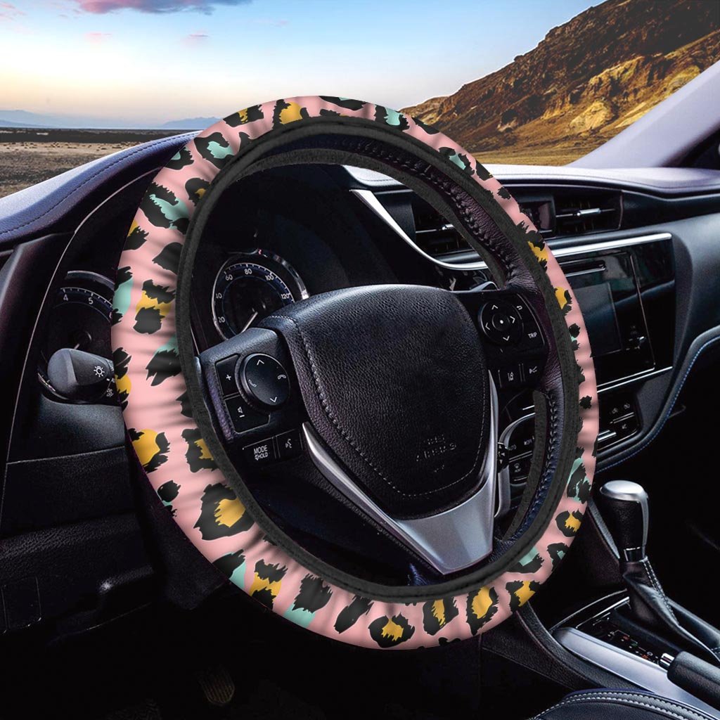 Pink Cheetah Print Steering Wheel Cover-grizzshop