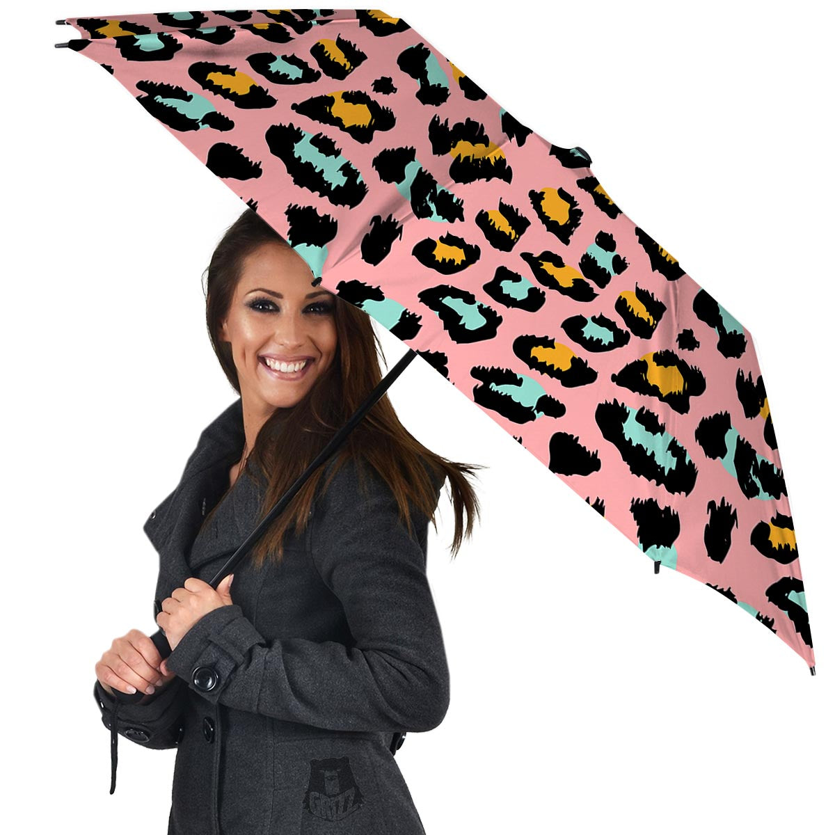 Pink Cheetah Print Umbrella-grizzshop