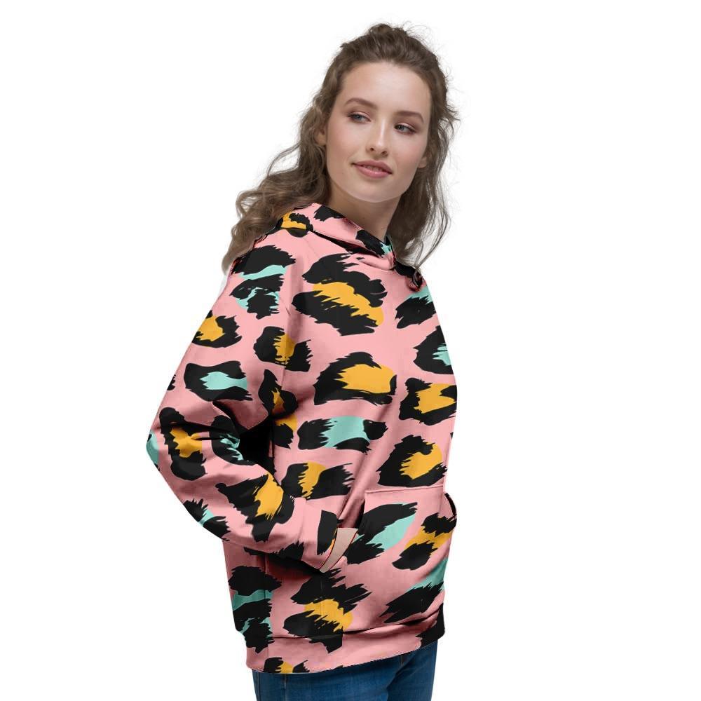 Pink Cheetah Print Women's Hoodie-grizzshop