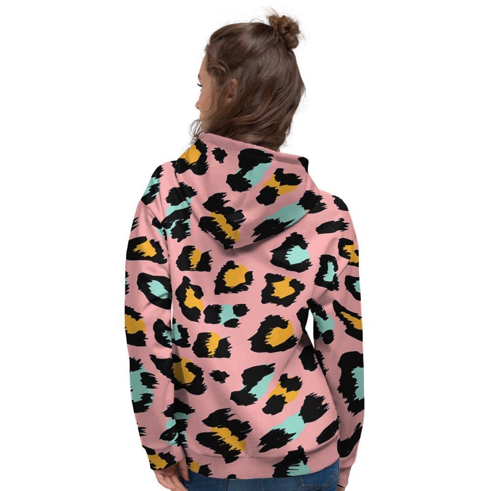 Pink Cheetah Print Women's Hoodie-grizzshop