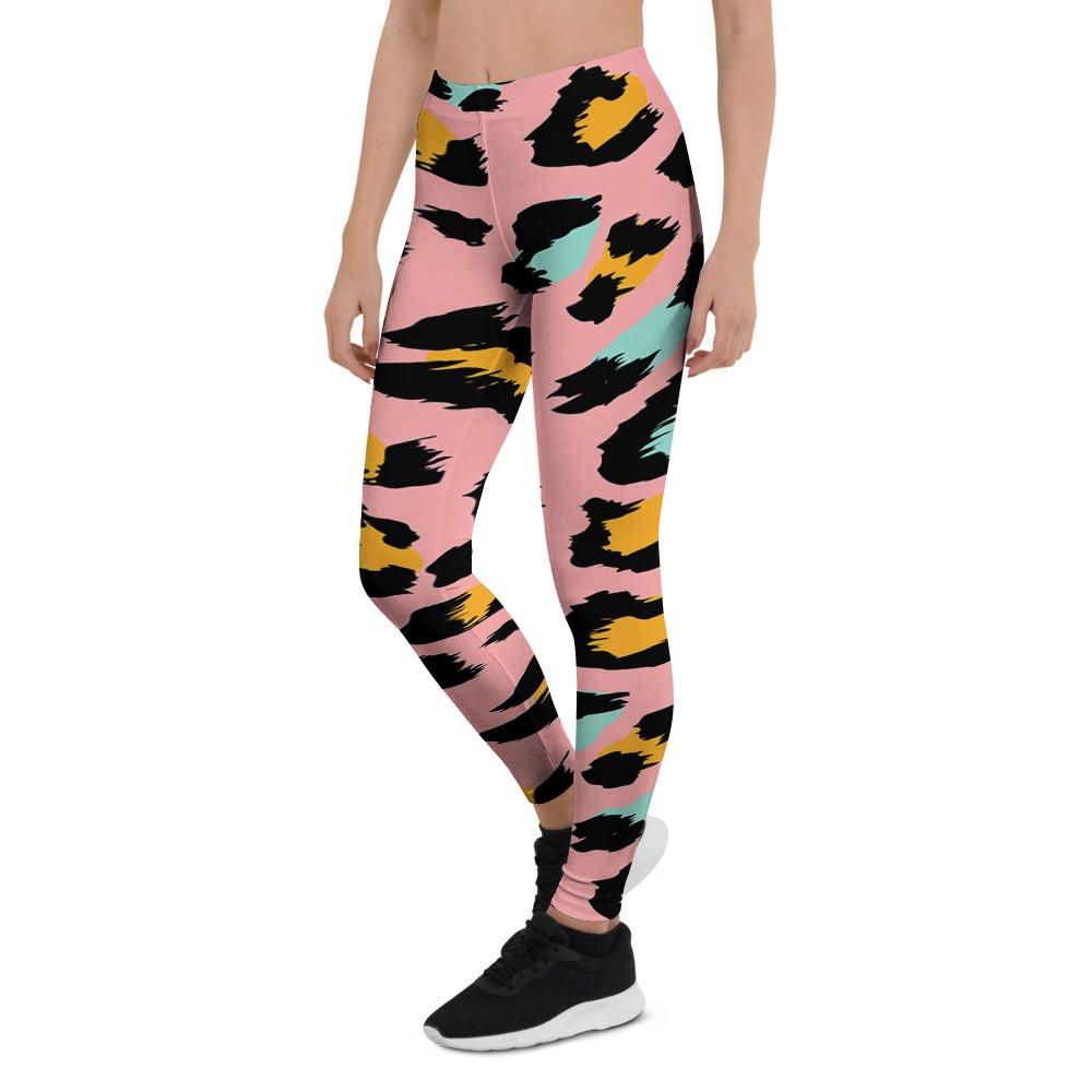 Pink Cheetah Print Women's Leggings-grizzshop