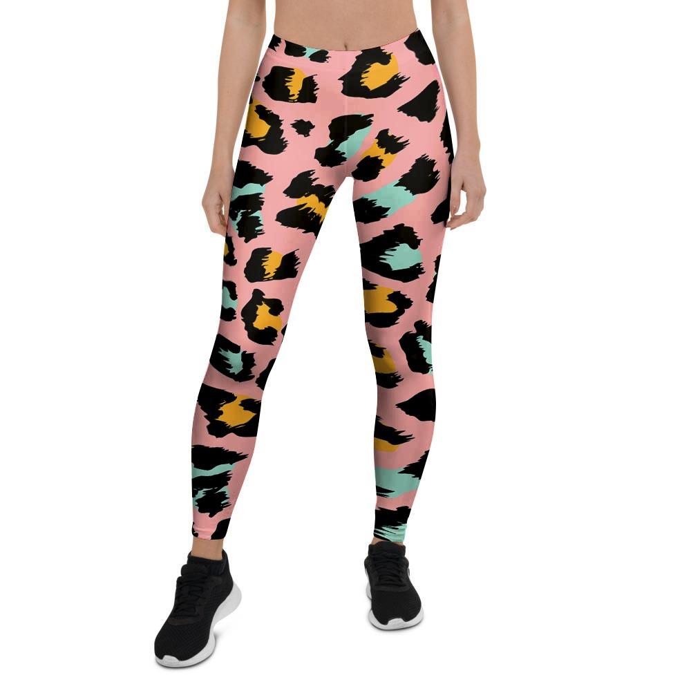 Pink Cheetah Print Women's Leggings-grizzshop