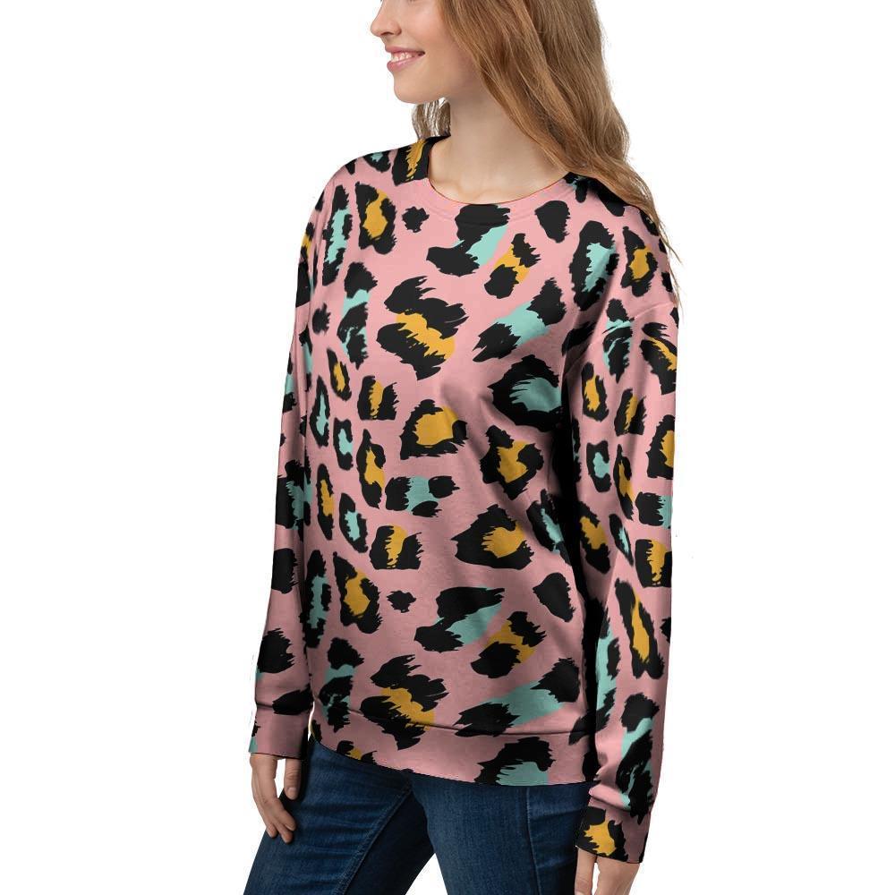 Pink Cheetah Print Women's Sweatshirt-grizzshop