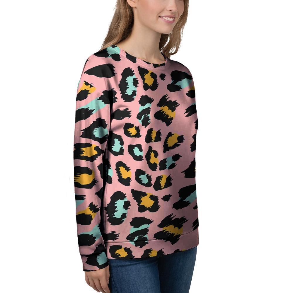 Pink Cheetah Print Women's Sweatshirt-grizzshop