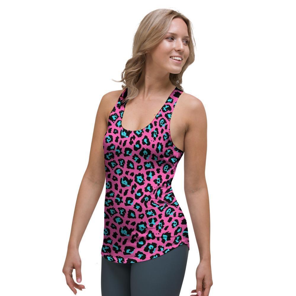 Pink Cheetah Women's Racerback Tank Top-grizzshop