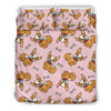 Pink Corgi Pattern Print Duvet Cover Bedding Set-grizzshop