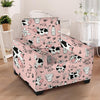 Pink Cow And Milk Print Armchair Cover-grizzshop