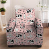 Pink Cow And Milk Print Armchair Cover-grizzshop