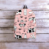 Pink Cow And Milk Print Backpack-grizzshop