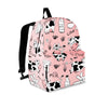 Pink Cow And Milk Print Backpack-grizzshop