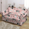 Pink Cow And Milk Print Loveseat Cover-grizzshop