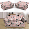 Pink Cow And Milk Print Loveseat Cover-grizzshop