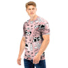 Pink Cow And Milk Print Men T Shirt-grizzshop