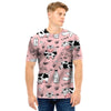 Pink Cow And Milk Print Men T Shirt-grizzshop