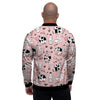 Pink Cow And Milk Print Men's Bomber Jacket-grizzshop