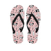 Pink Cow And Milk Print Men's Flip Flops-grizzshop