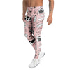 Pink Cow And Milk Print Men's Leggings-grizzshop