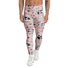 Pink Cow And Milk Print Men's Leggings-grizzshop