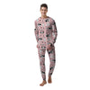 Pink Cow And Milk Print Men's Pajamas-grizzshop