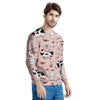 Pink Cow And Milk Print Men's Sweatshirt-grizzshop