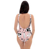 Pink Cow And Milk Print One Piece Swimsuite-grizzshop