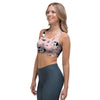 Pink Cow And Milk Print Sports Bra-grizzshop