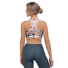 Pink Cow And Milk Print Sports Bra-grizzshop