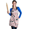 Pink Cow And Milk Print Women's Apron-grizzshop