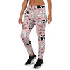 Pink Cow And Milk Print Women's Joggers-grizzshop