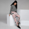 Pink Cow And Milk Print Women's Joggers-grizzshop