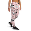 Pink Cow And Milk Print Women's Joggers-grizzshop