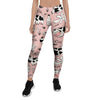 Pink Cow And Milk Print Women's Leggings-grizzshop