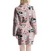 Pink Cow And Milk Print Women's Robe-grizzshop