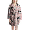 Pink Cow And Milk Print Women's Robe-grizzshop