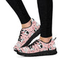 Pink Cow And Milk Print Women's Sneakers-grizzshop