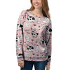 Pink Cow And Milk Print Women's Sweatshirt-grizzshop