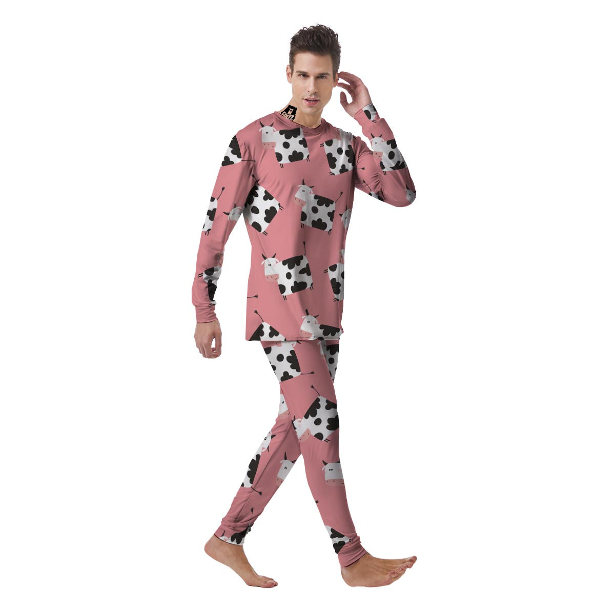 Pink Cow Men's Pajamas-grizzshop