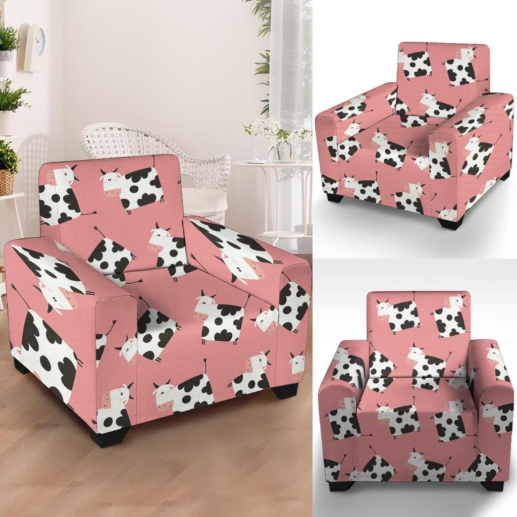 Pink Cow Pattern Print Armchair Cover-grizzshop