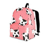 Pink Cow Pattern Print Backpack-grizzshop