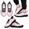 Pink Cow Pattern Print Black Sneaker Shoes For Men Women-grizzshop